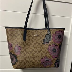 Coach City Tote with Kaffe Fassett Floral Print